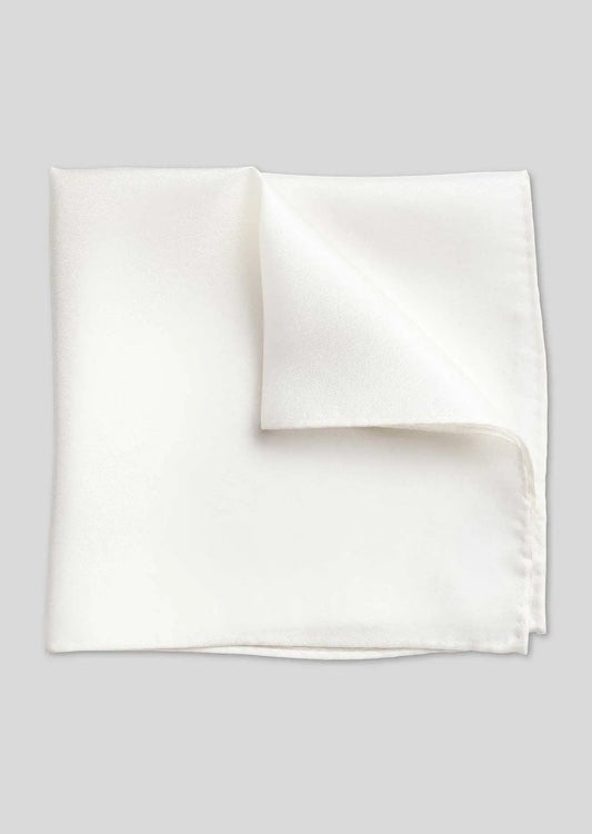 White Silk Pocket Square Knightsbridge Neckwear