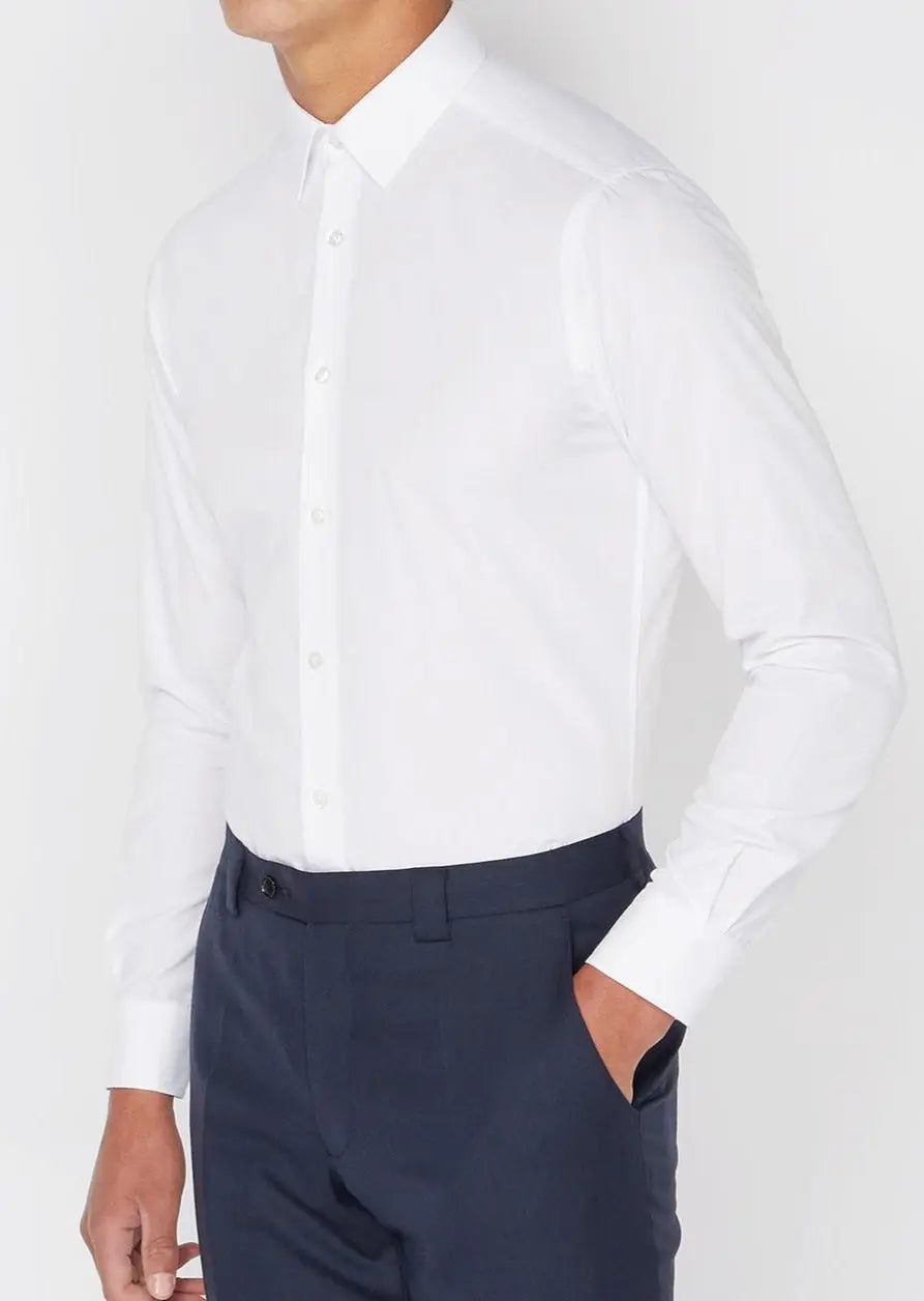 Remus Uomo White Slim Fit Shirt From Woven Durham