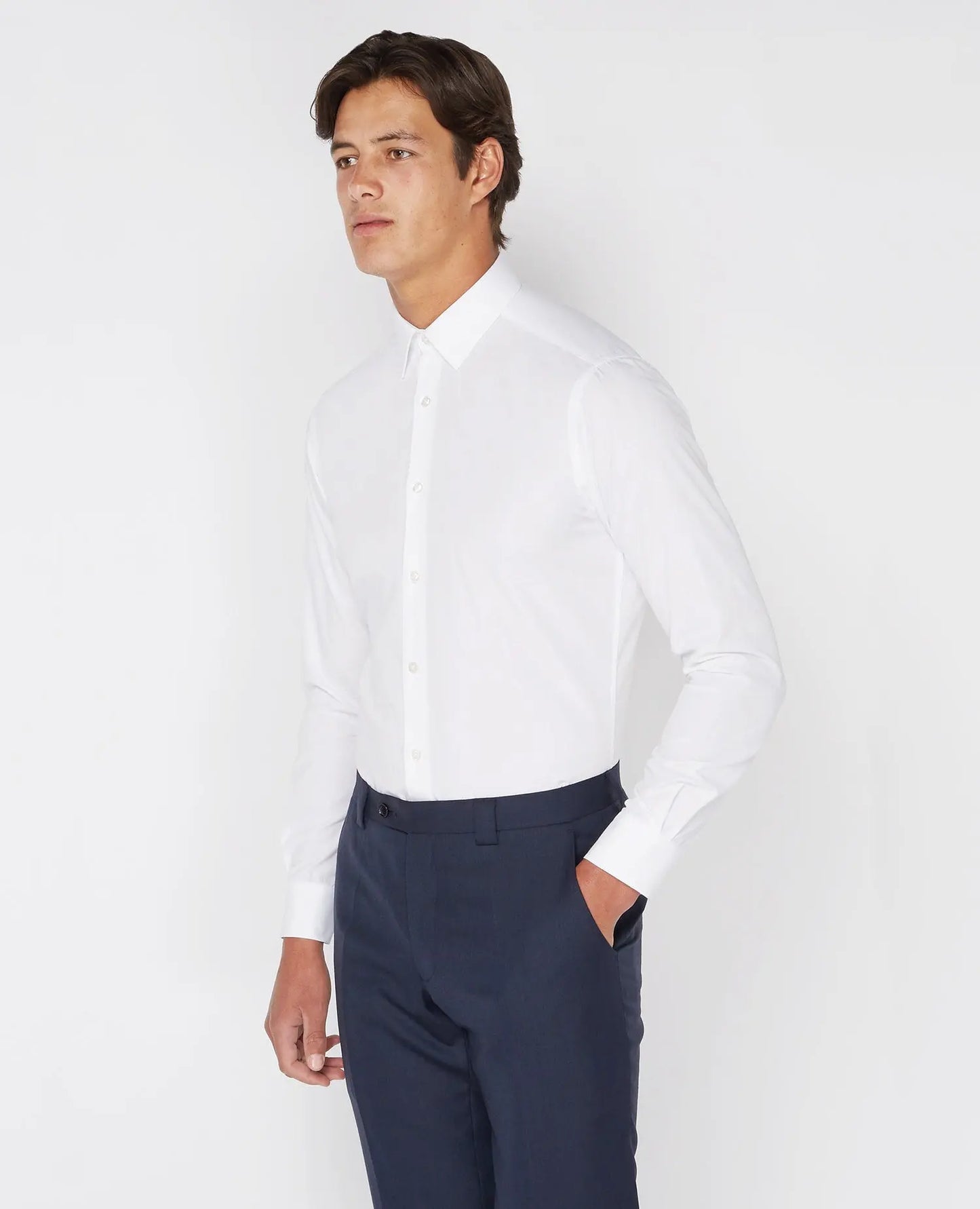 Remus Uomo White Slim Fit Shirt From Woven Durham