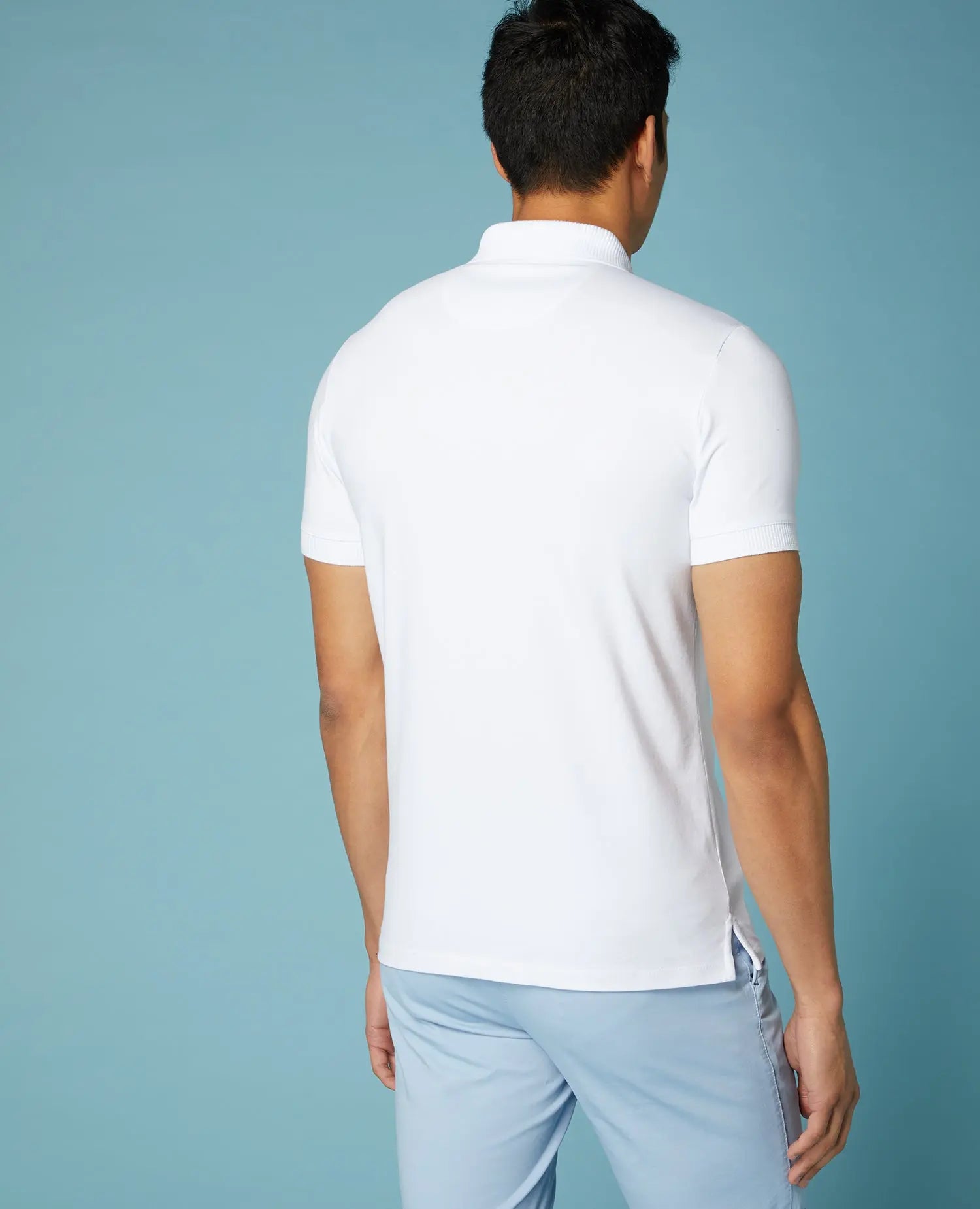 Remus Uomo White Textured Collar Polo Shirt From Woven Durham