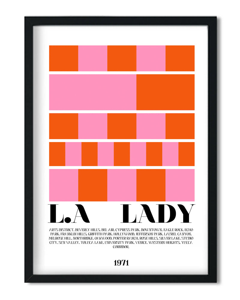 LA Lady Retro Art Print | Woven Durham