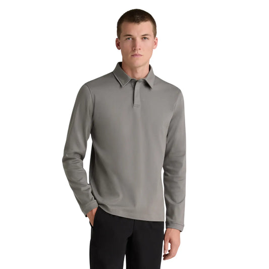 Buy Remus Uomo 3 Button Grey Long Sleeve Polo | Crew-Neck Jumperss at Woven Durham