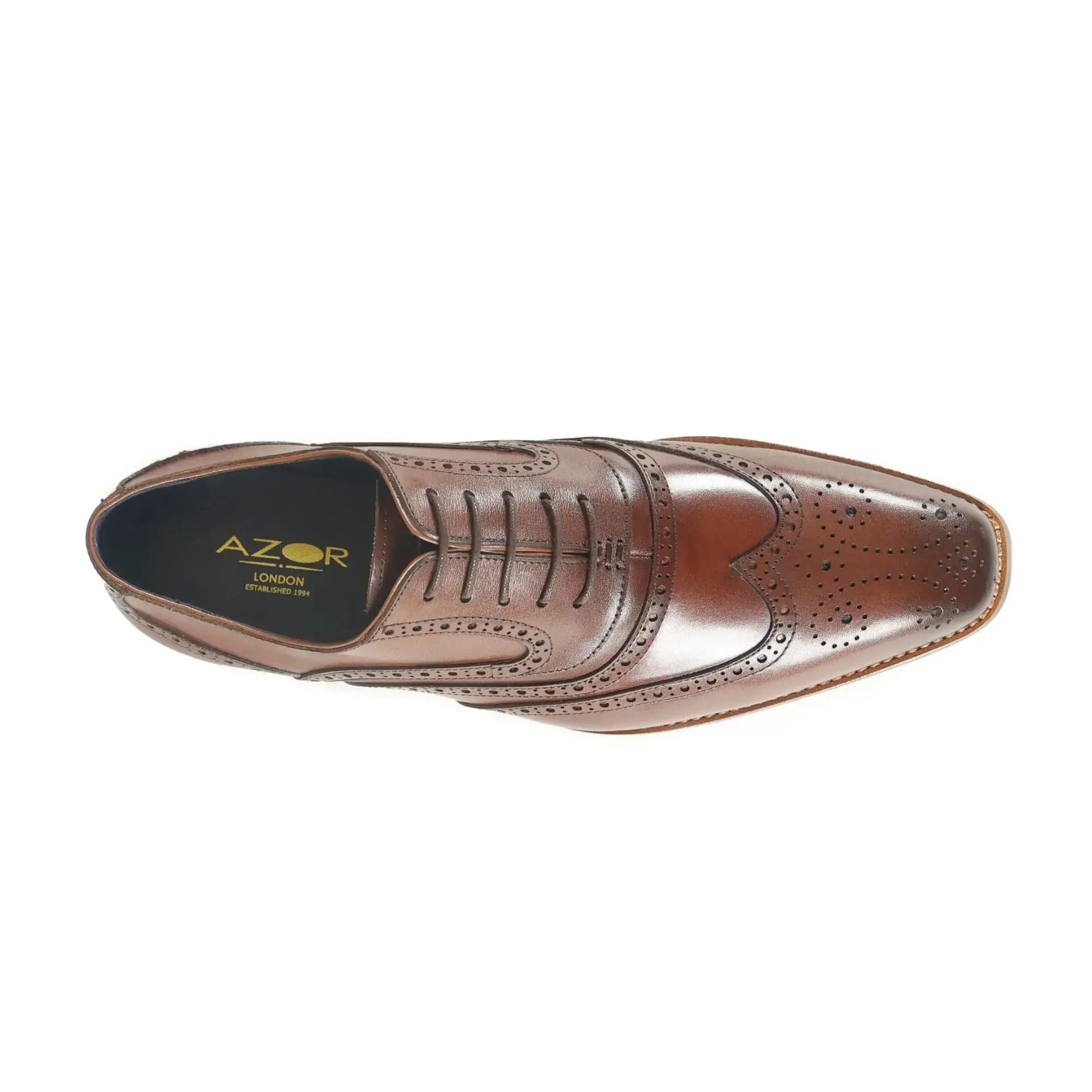 Buy Azor La Mode Alaska Brogue Shoe - Brown | Oxford Shoess at Woven Durham