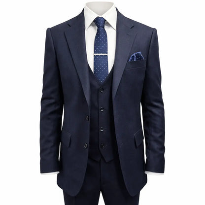 Buy Woven Durham Alfred Brown Wool 3-Piece Suit - Navy | Suitss at Woven Durham