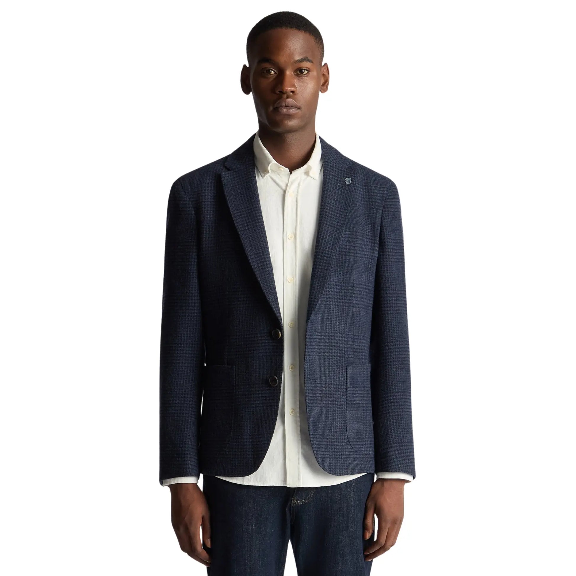 Buy Remus Uomo Alto POW Check Navy Blazer | Blazerss at Woven Durham