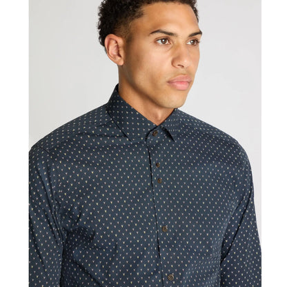 Buy Remus Uomo Arrow Head Print Shirt - Navy | Long-Sleeved Shirtss at Woven Durham