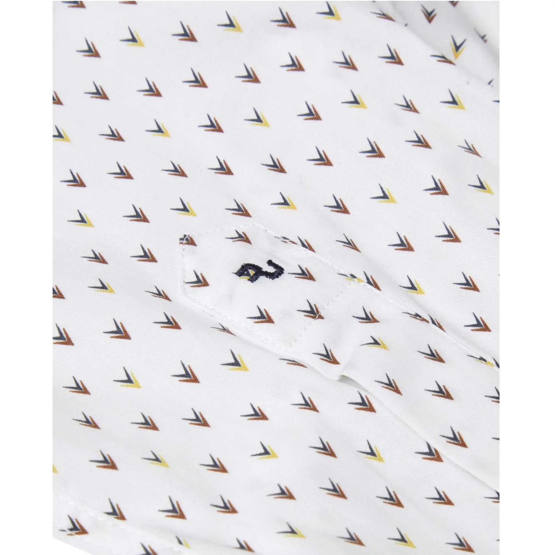 Buy Remus Uomo Arrow Head Print Shirt - White | Long-Sleeved Shirtss at Woven Durham