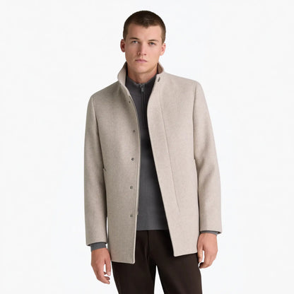 Buy Remus Uomo Beige Jacob Tailored Overcoat | Coatss at Woven Durham