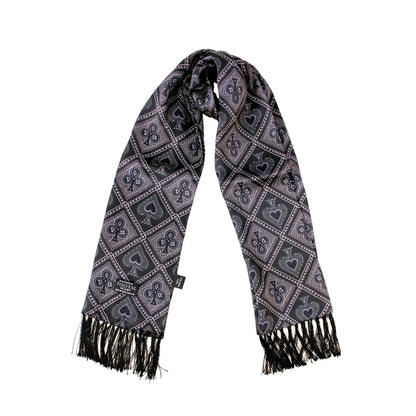 Buy Tootal Black Ace of Spades Silk Scarf | Aviator Scarvess at Woven Durham