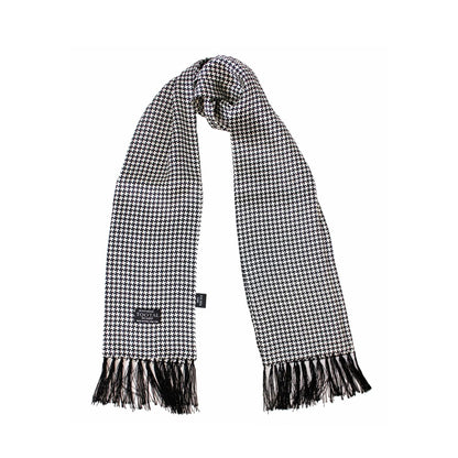 Buy Tootal Black Dogtooth Silk Scarf | Aviator Scarvess at Woven Durham
