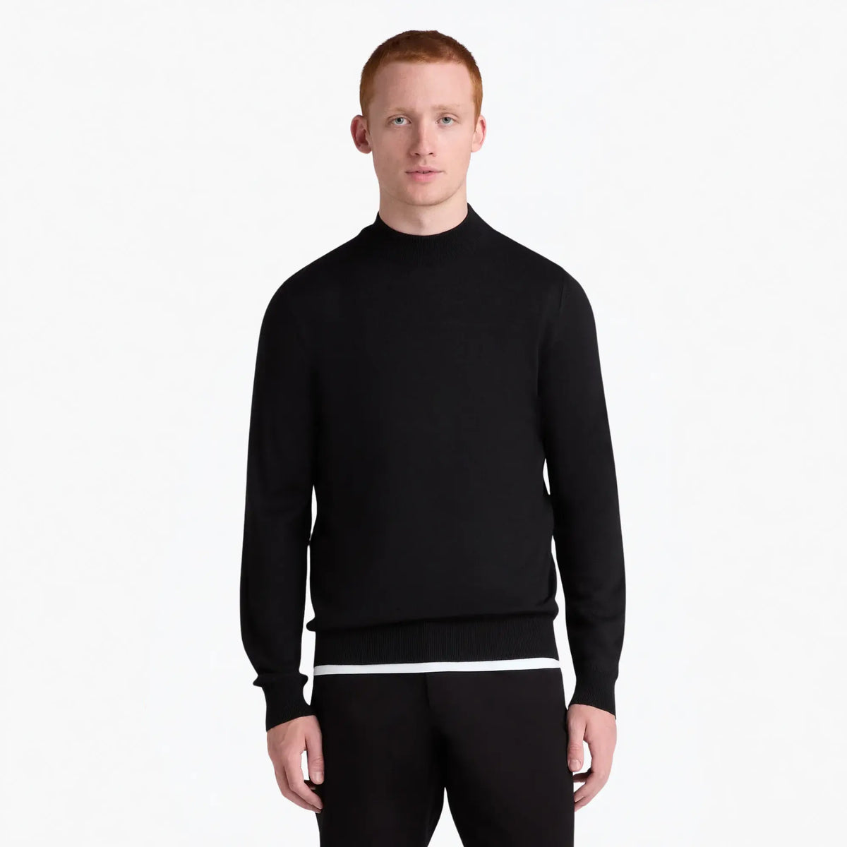 Buy Remus Uomo Black Mock Neck Jumper | Zip-Up Jumperss at Woven Durham