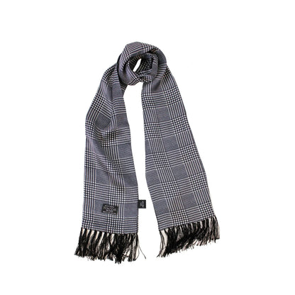 Buy Tootal Black Prince of Wales Check Silk Scarf | Aviator Scarvess at Woven Durham