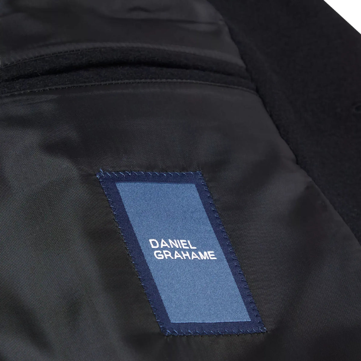 Buy Daniel Grahame Black Wool-Blend Regular Fit Tailored Overcoat | Suit Jacketss at Woven Durham