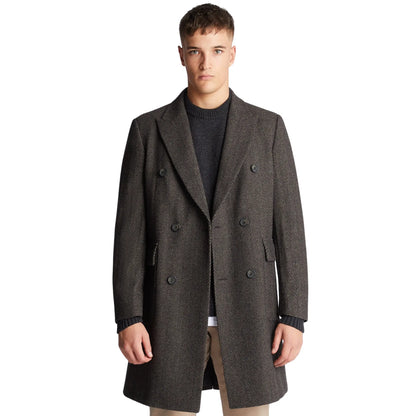 Buy Remus Uomo Brady Double Breasted Overcoat - Brown | Overcoatss at Woven Durham