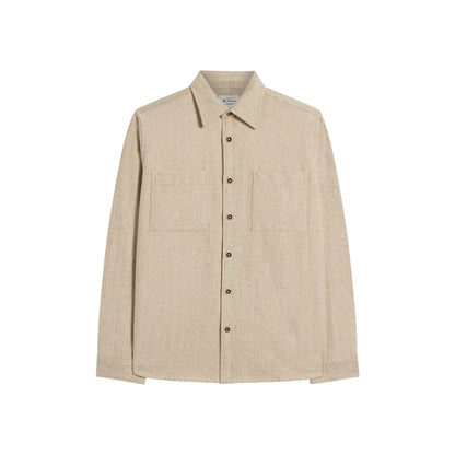 Buy Ben Sherman Brushed Herringbone Overshirt - Bronze | Overshirtss at Woven Durham