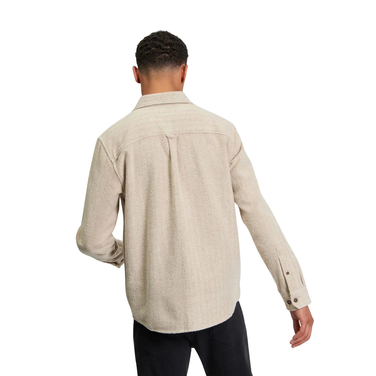 Buy Ben Sherman Brushed Herringbone Overshirt - Bronze | Overshirtss at Woven Durham