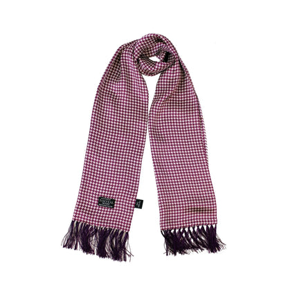 Buy Tootal Burgundy Dogtooth Silk Scarf | Aviator Scarvess at Woven Durham
