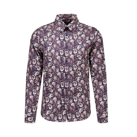 Buy Merc London Bushby Paisley Shirt - Navy | Long-Sleeved Shirtss at Woven Durham