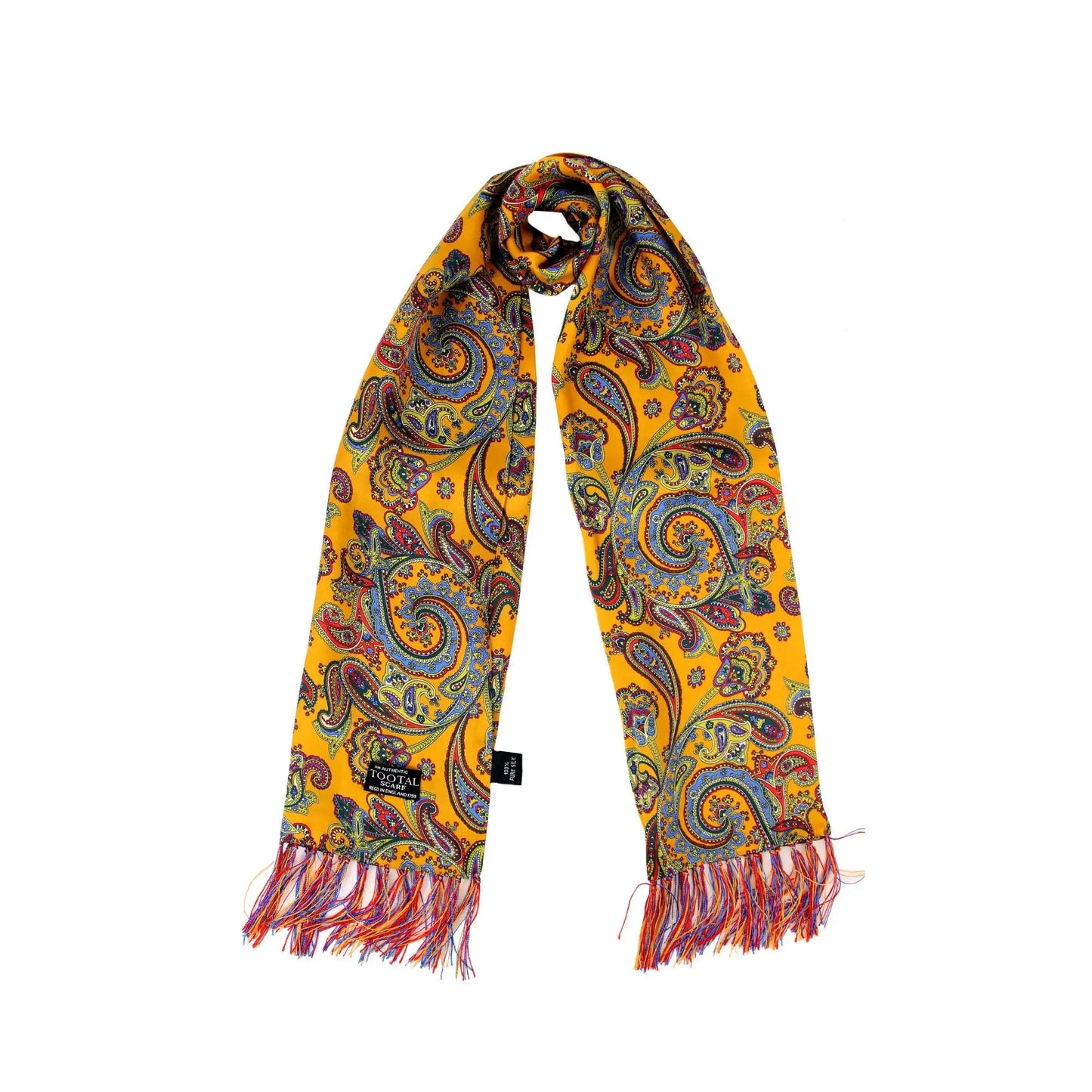 Buy Tootal Butterscotch Swirl Paisley Silk Scarf | Aviator Scarvess at Woven Durham