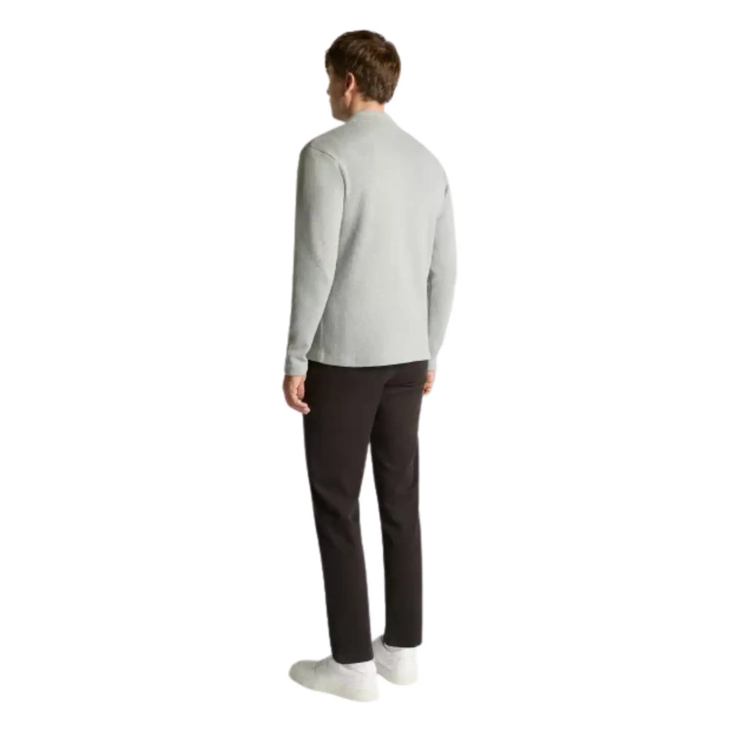Buy Remus Uomo Button-Thru Polo - Light Grey | Crew-Neck Jumperss at Woven Durham