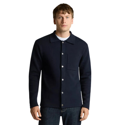 Buy Remus Uomo Button-Thru Polo - Navy | Long-Sleeved Polo Shirtss at Woven Durham