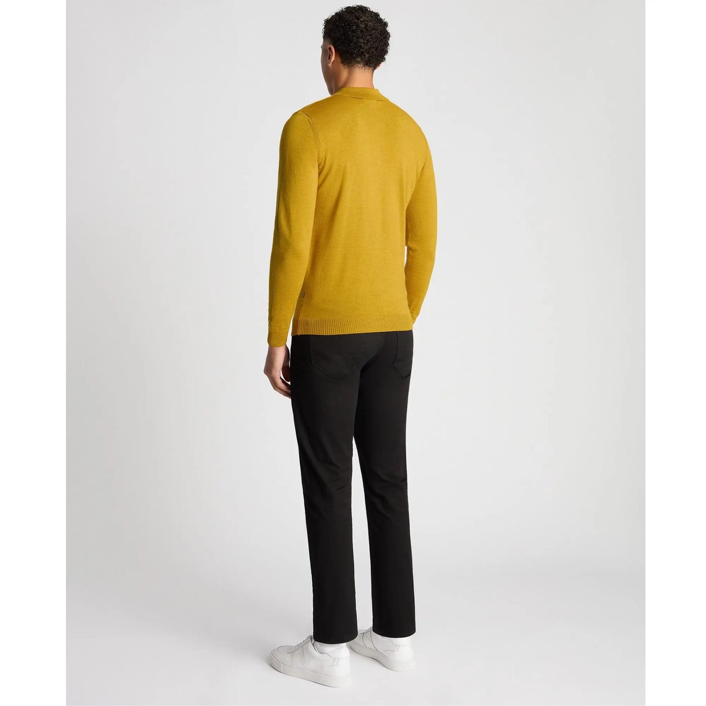 Buy Remus Uomo Cable Knit Long-Sleeve Polo - Yellow | Long-Sleeved Polo Shirtss at Woven Durham