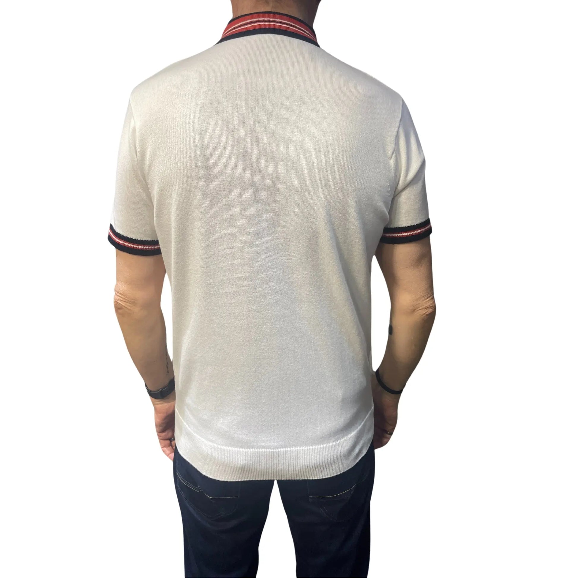 Buy Gabicci Vintage Canto Knitted Polo Shirt - White | Short-Sleeved Polo Shirtss at Woven Durham