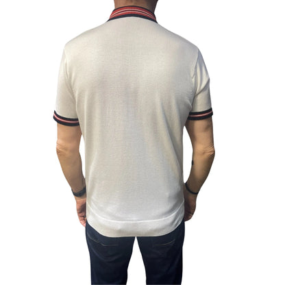 Buy Gabicci Vintage Canto Knitted Polo Shirt - White | Short-Sleeved Polo Shirtss at Woven Durham