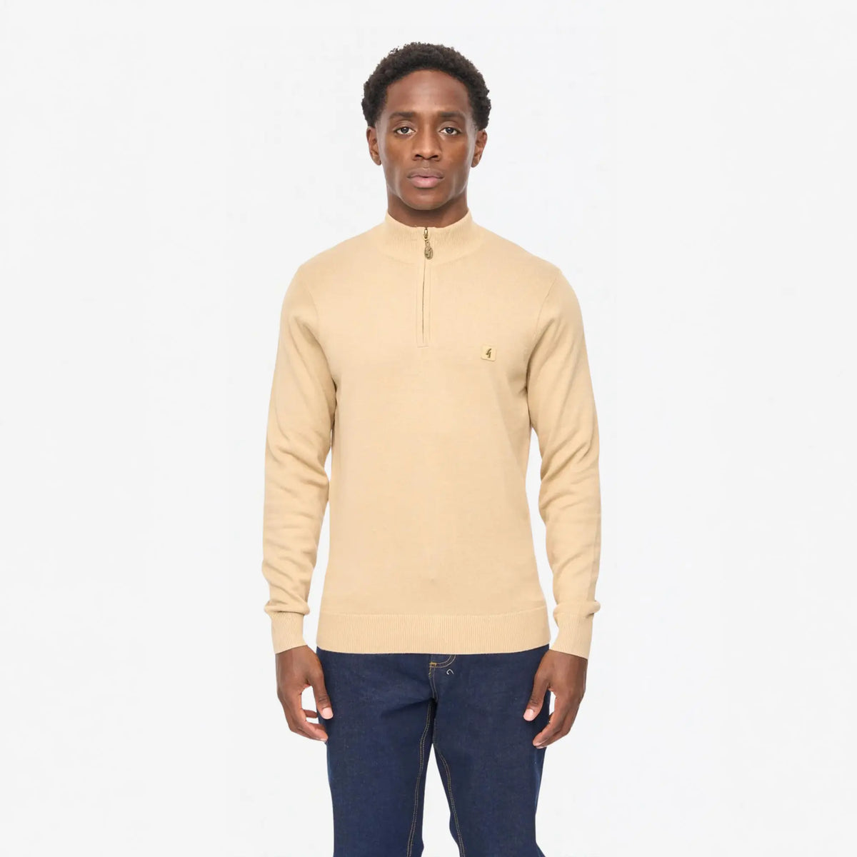 Buy Gabicci Vintage Caramel Naxton Quarter-Zip Jumper | Zip-Up Jumperss at Woven Durham