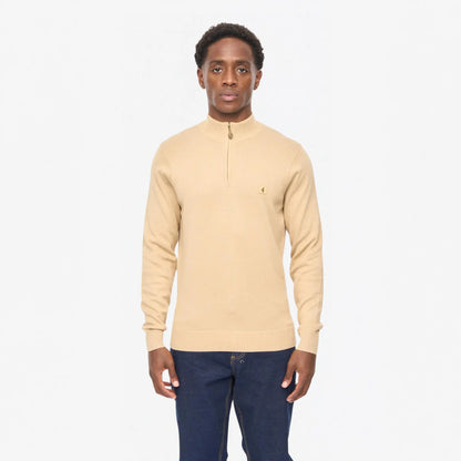 Buy Gabicci Vintage Caramel Naxton Quarter-Zip Jumper | Zip-Up Jumperss at Woven Durham