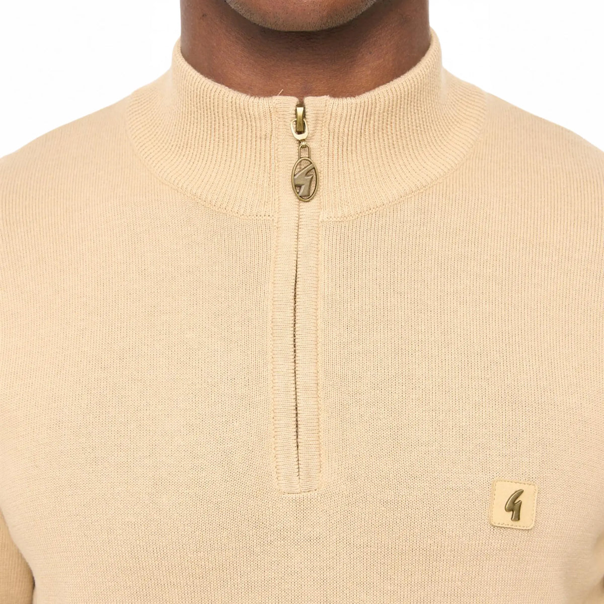 Buy Gabicci Vintage Caramel Naxton Quarter-Zip Jumper | Zip-Up Jumperss at Woven Durham