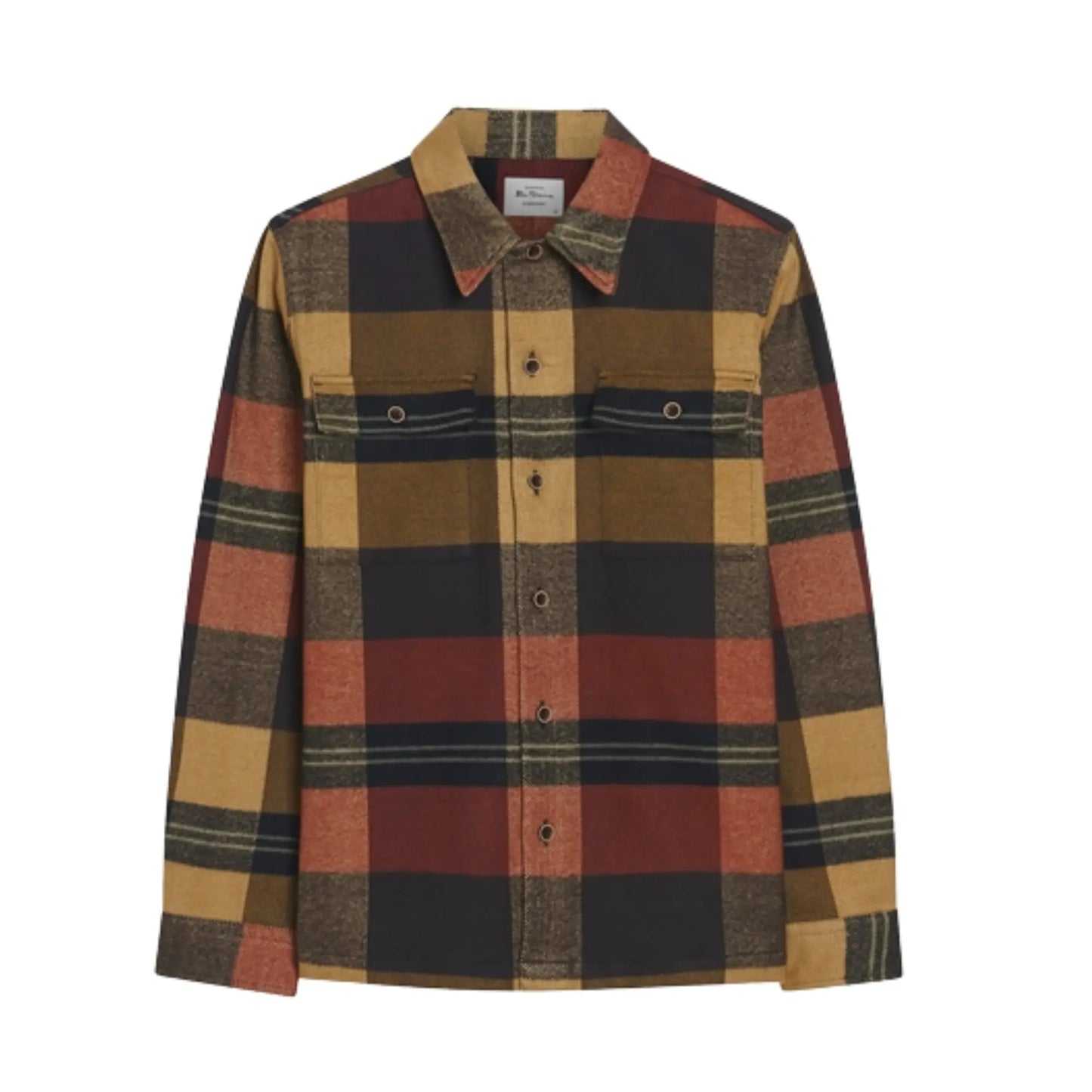 Buy Ben Sherman Check Overshirt in Burnt Orange | Overshirtss at Woven Durham