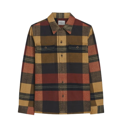 Buy Ben Sherman Check Overshirt in Burnt Orange | Overshirtss at Woven Durham