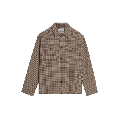 Buy Ben Sherman Check Patch-Pocket Jacket - Light Brown | Harrington Jacketss at Woven Durham