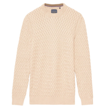 Buy Guide London Crew-Neck Cable Knit Jumper -Stone | Crew-Neck Jumperss at Woven Durham