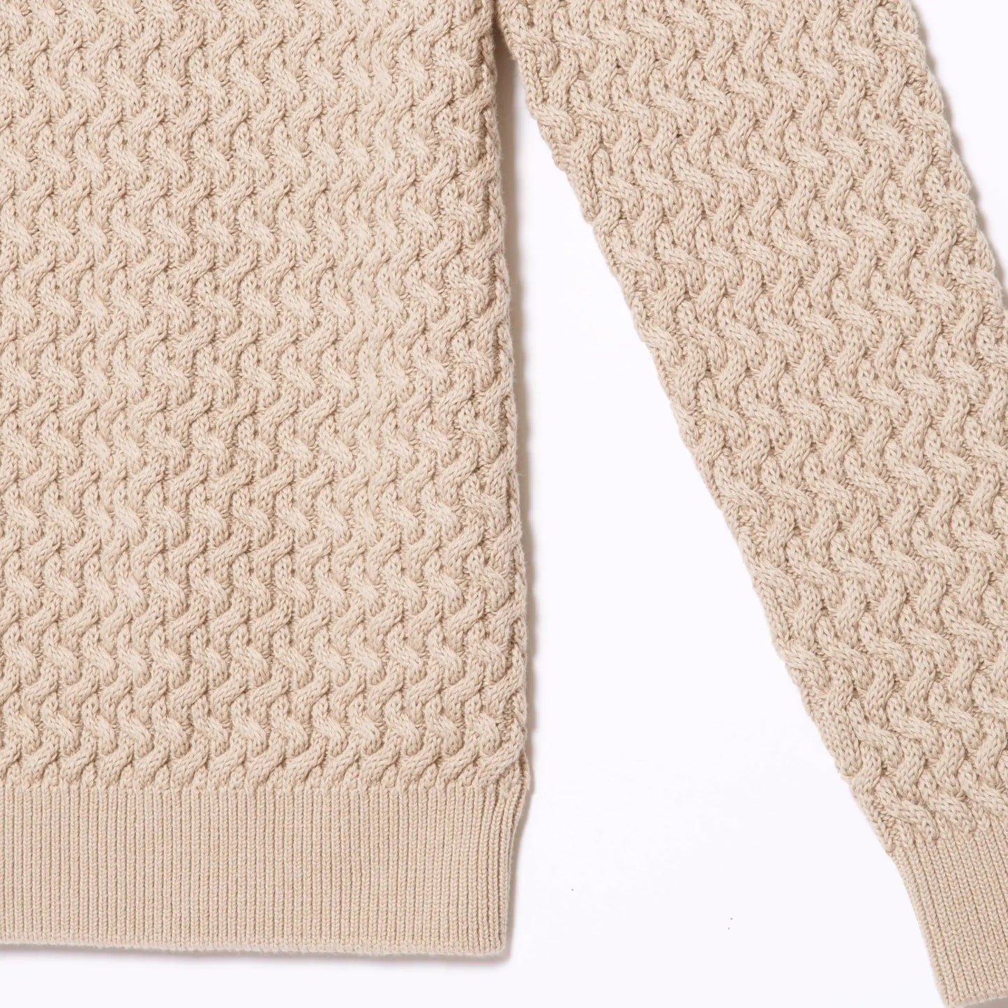 Buy Guide London Crew-Neck Cable Knit Jumper -Stone | Crew-Neck Jumperss at Woven Durham