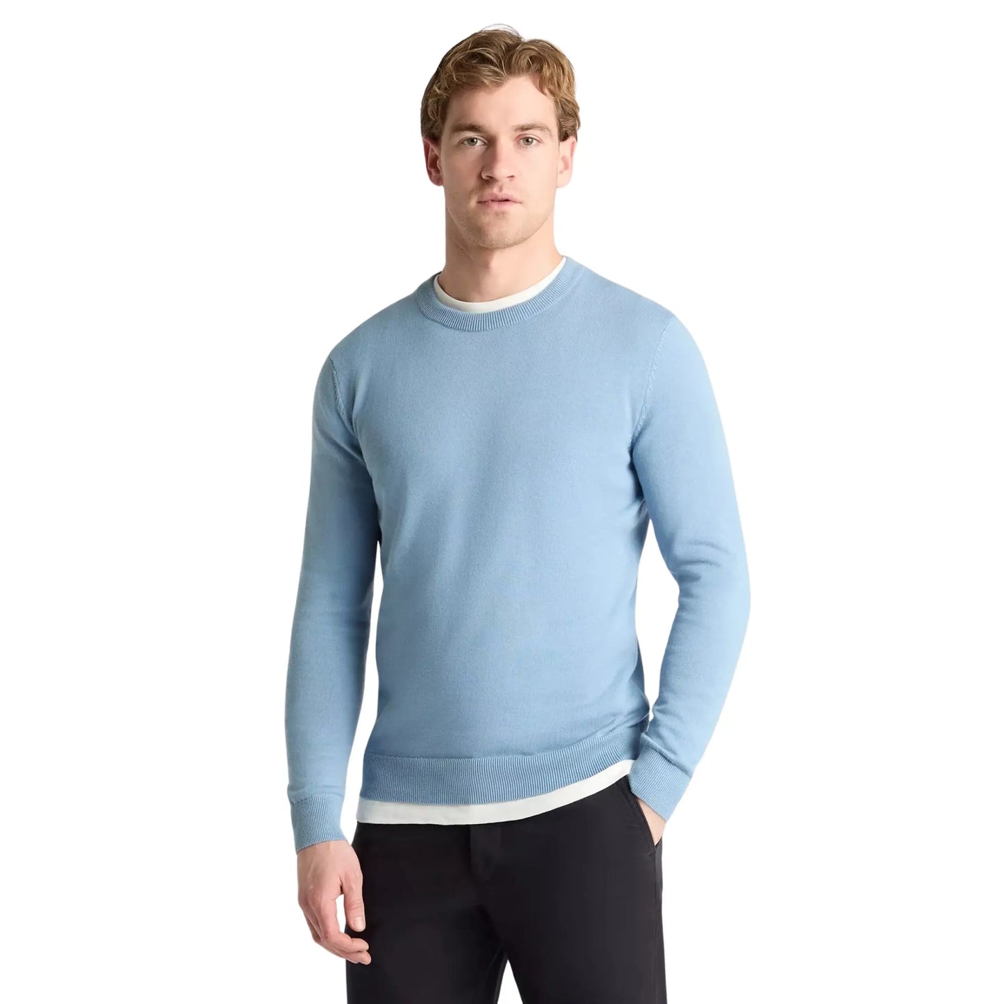 Buy Remus Uomo Crew Neck Knit Jumper - Sky Blue | Crew-Neck Jumperss at Woven Durham