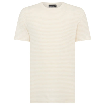 Buy Remus Uomo Crew Neck Stripe T-Shirt - Cream | T-Shirtss at Woven Durham