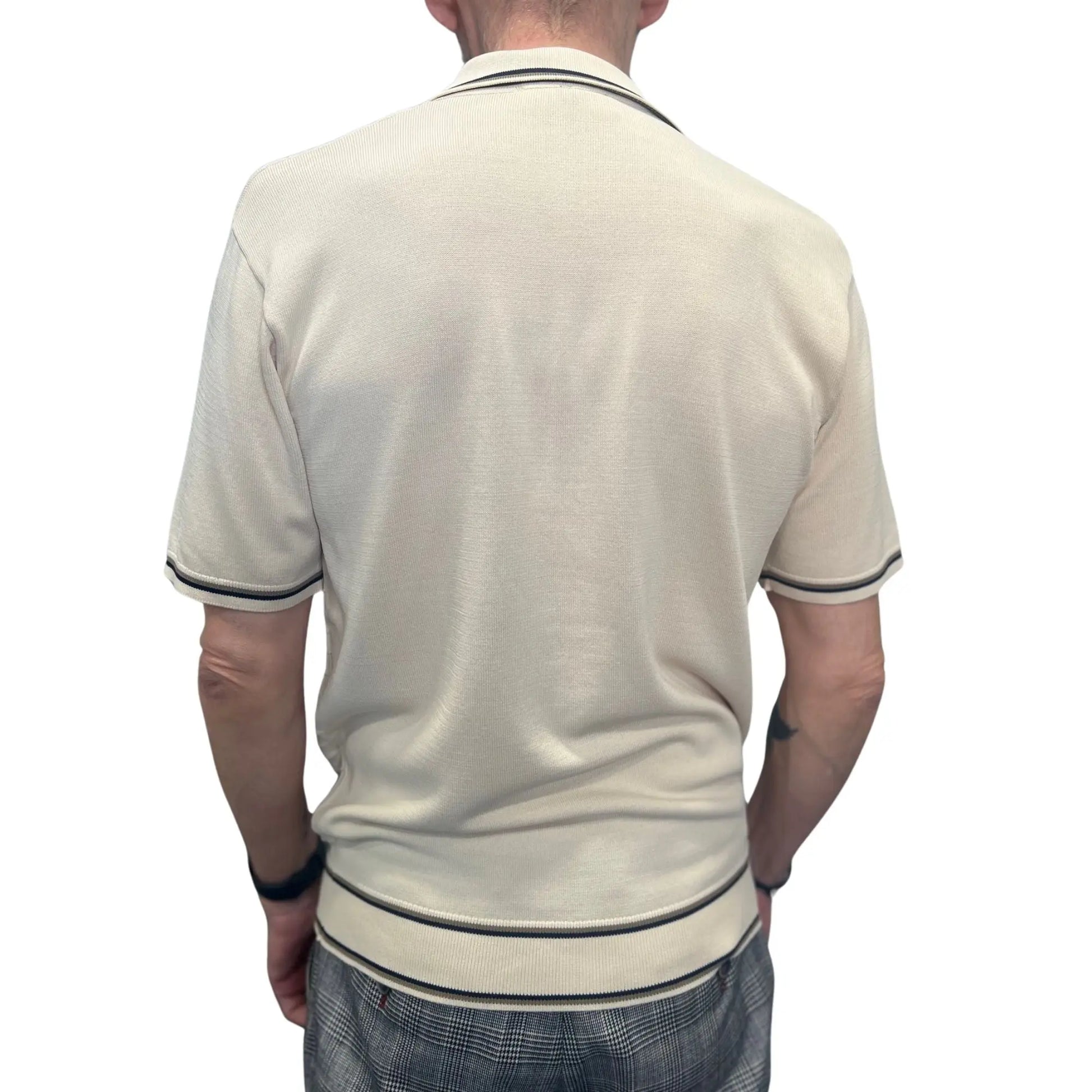 Buy Gabicci Vintage Dario Knitted Polo Shirt - Cream | Short-Sleeved Polo Shirtss at Woven Durham