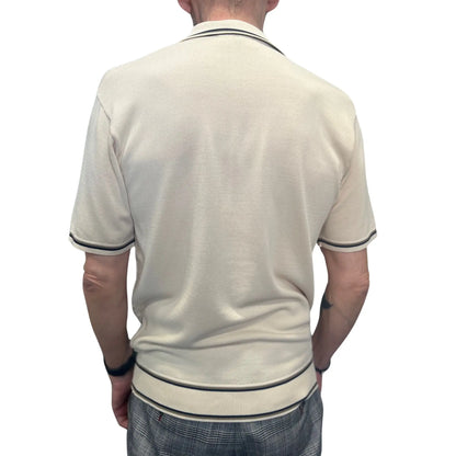 Buy Gabicci Vintage Dario Knitted Polo Shirt - Cream | Short-Sleeved Polo Shirtss at Woven Durham