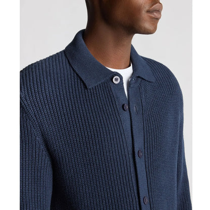 Buy Remus Uomo Dark Blue Long-Sleeved Buttoned Cardigan | Cardiganss at Woven Durham