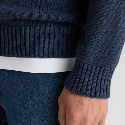 Buy Remus Uomo Dark Blue Roll-Neck Sweater | Crew-Neck Jumperss at Woven Durham