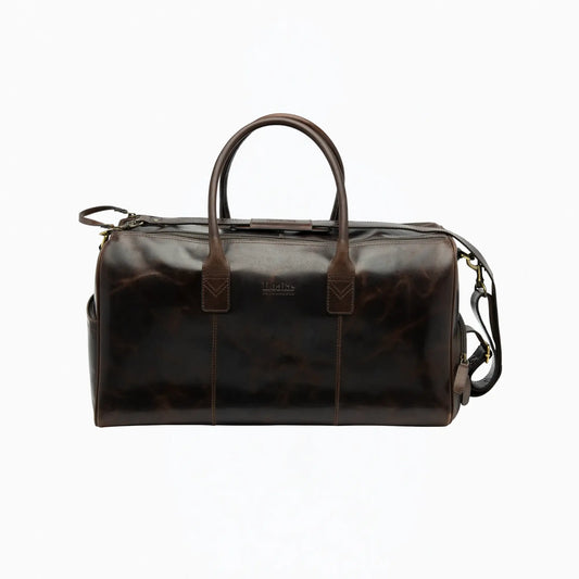 Buy Loake Dark Brown Devon Double Zip Holdall | Backpacks at Woven Durham