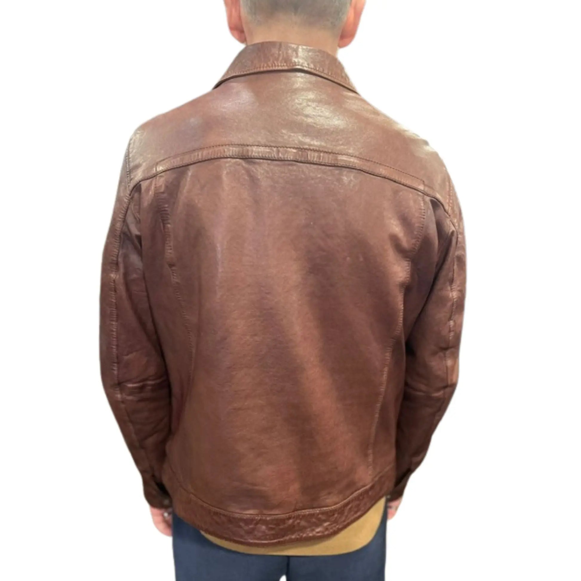Buy Gabicci Vintage Dean Western Leather Jacket - Brown | Leather Jackets at Woven Durham