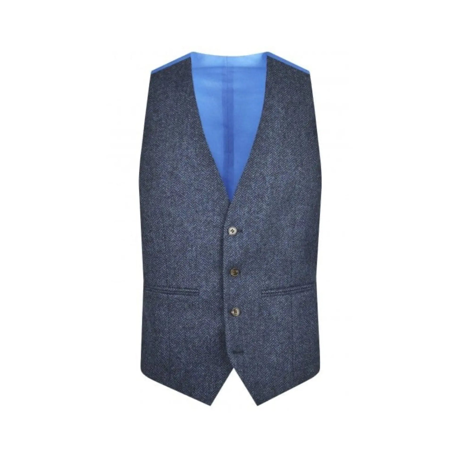 Buy Torre Donegal Tweed Suit Waistcoat - Navy | Suit Waistcoats at Woven Durham