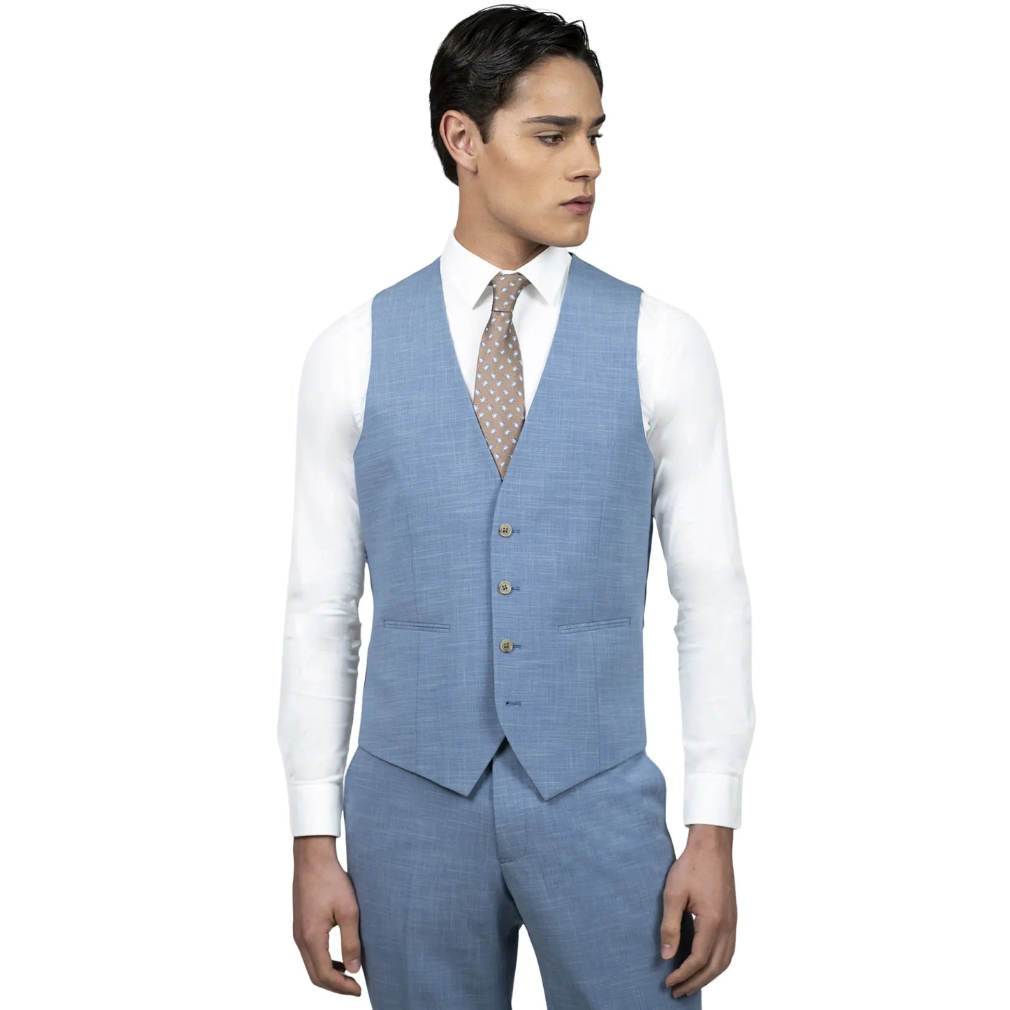 Buy Torre Easy Care Suit Waistcoat - Light Blue | Suit Waistcoats at Woven Durham