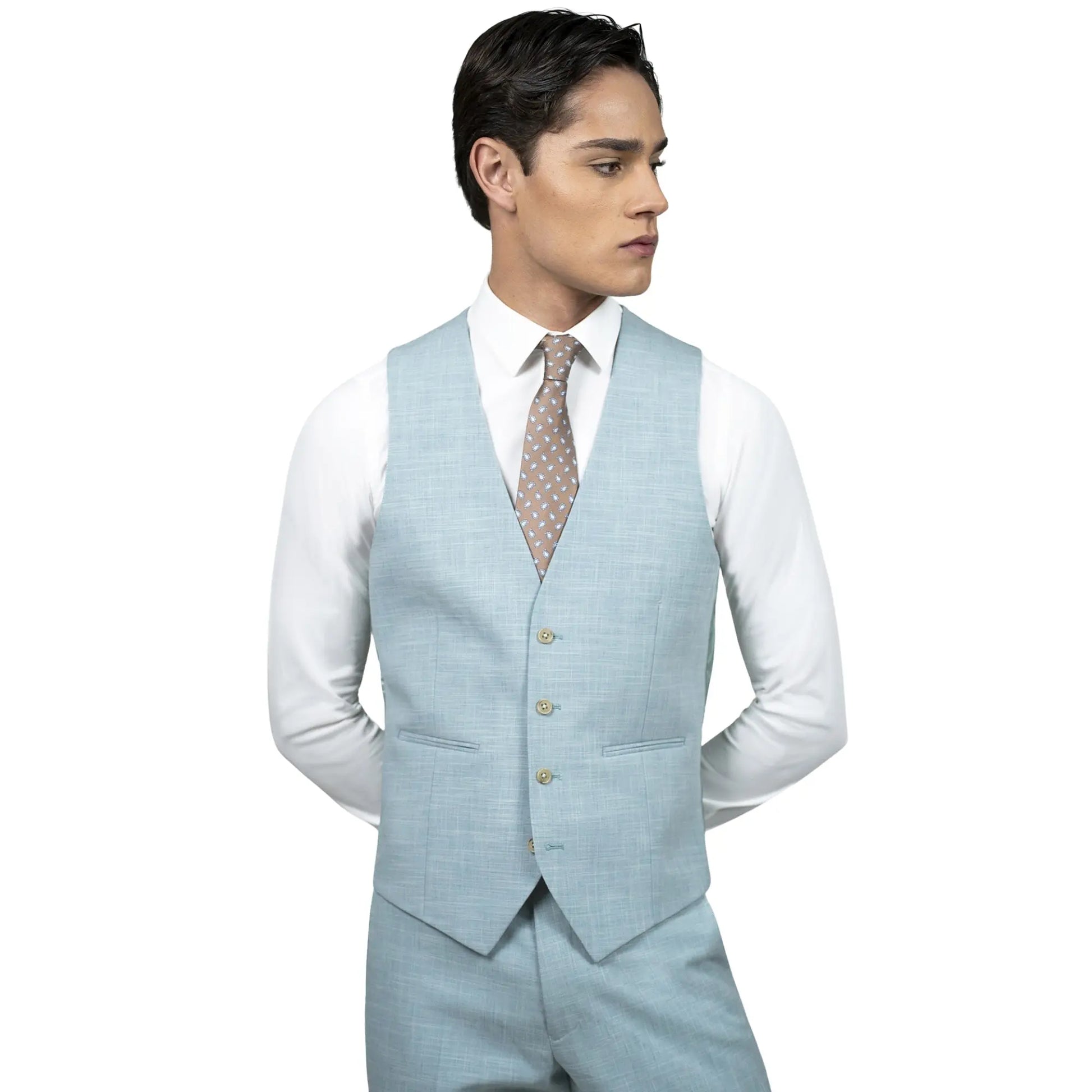 Buy Torre Easy Care Suit Waistcoat - Light Green | Suit Waistcoats at Woven Durham