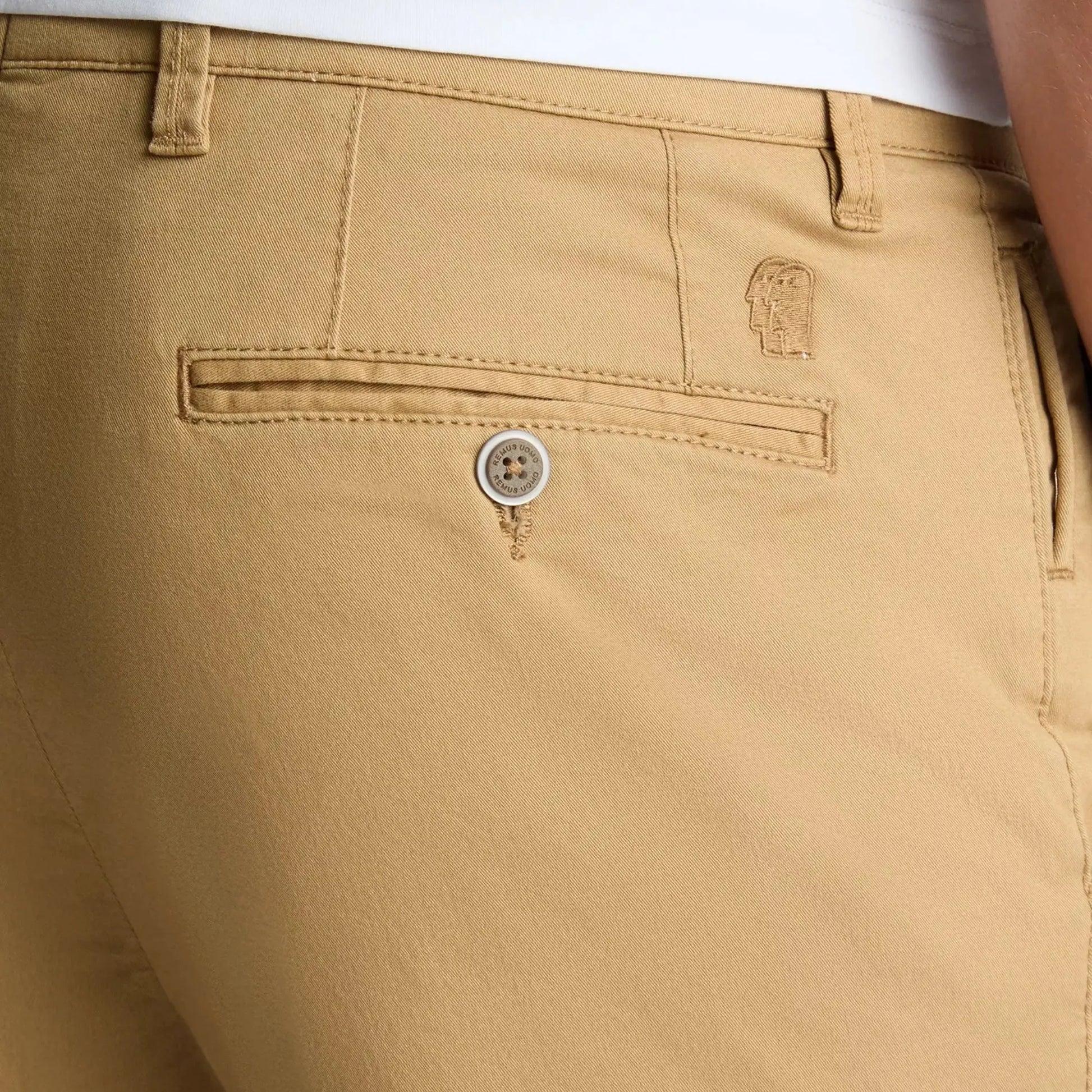 Buy Remus Uomo Emilio Tailored Chino Shorts - Mustard | Shortss at Woven Durham
