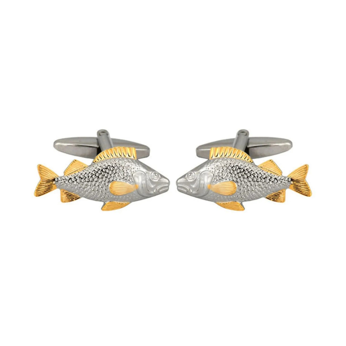 Buy Dalaco Fish 2-Tone Rhodium and Gold Plated Cufflinks | Cufflinkss at Woven Durham