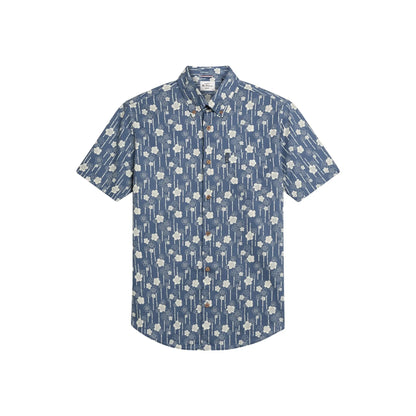 Buy Ben Sherman Floral Bamboo Print Short Sleeve Shirt - Indigo | Short-Sleeved Shirtss at Woven Durham